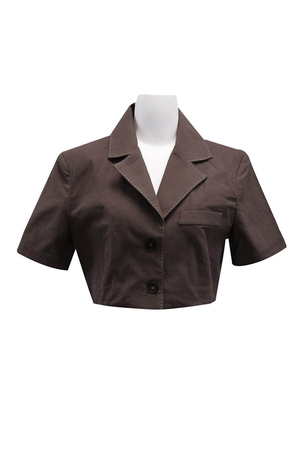 storets.com Tinsley Contrast Stitch Crop Jacket