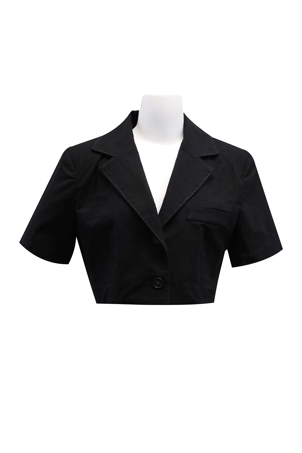 storets.com Tinsley Contrast Stitch Crop Jacket