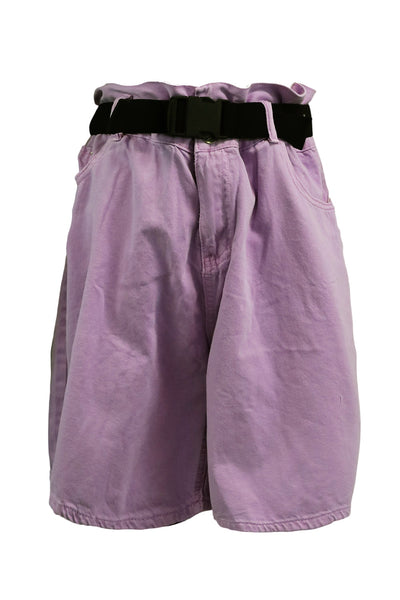 storets.com Olive Paperbag Waist Belted Shorts