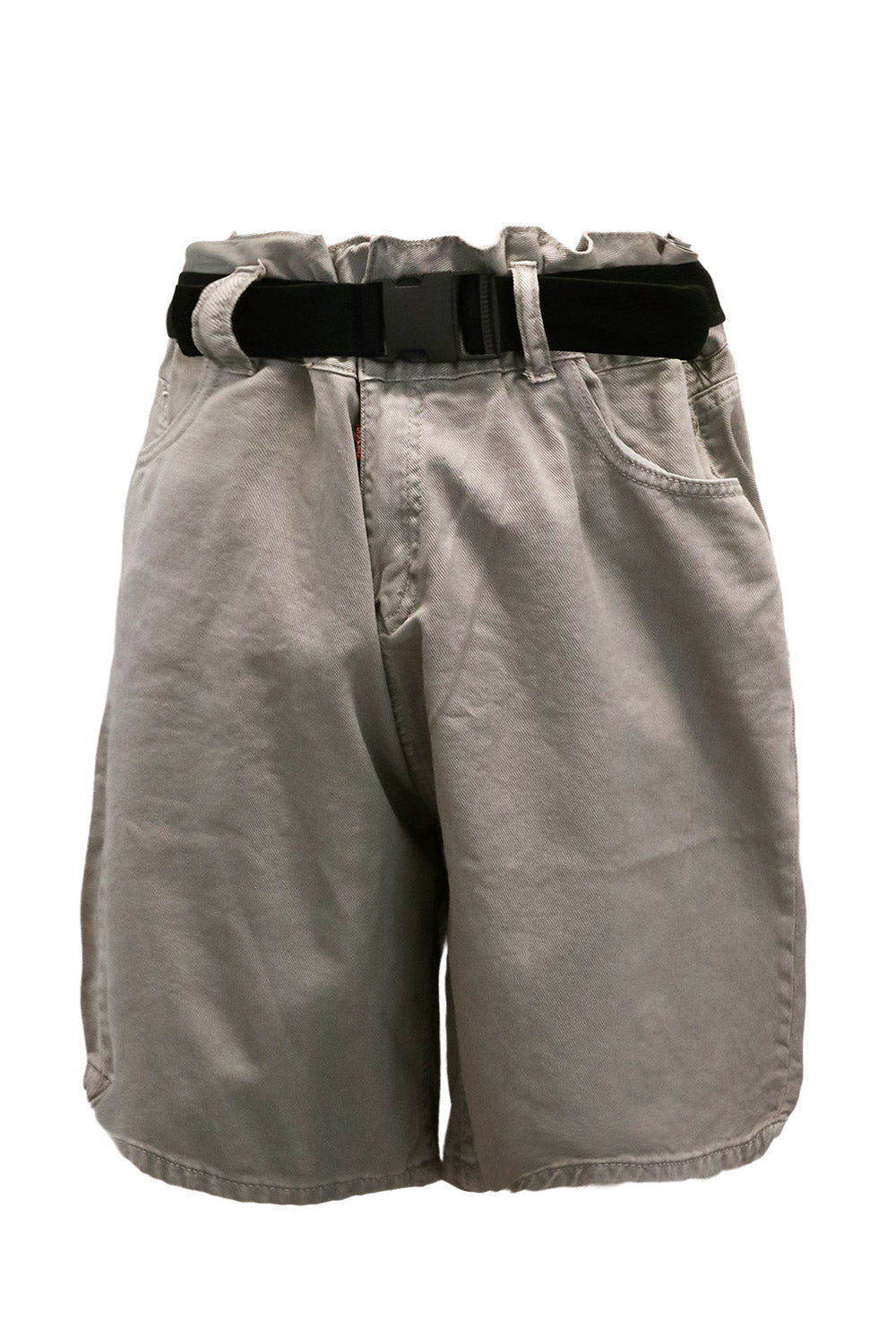 storets.com Olive Paperbag Waist Belted Shorts