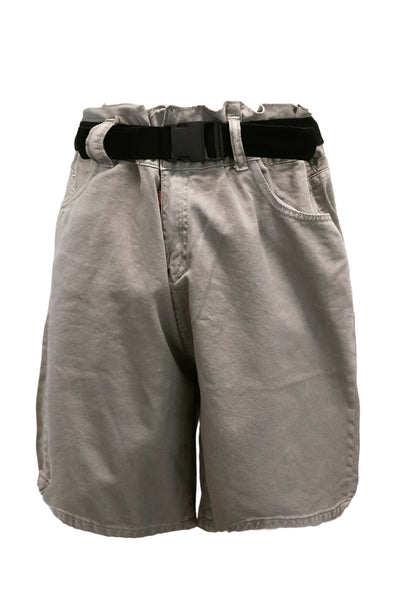 storets.com Olive Paperbag Waist Belted Shorts