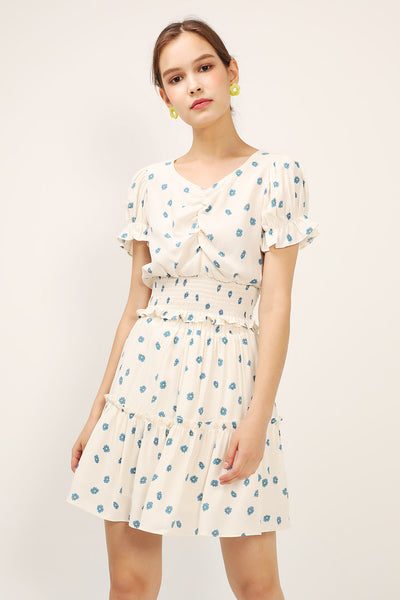 storets.com Kelly Daisy Printed Ruffle Skirt