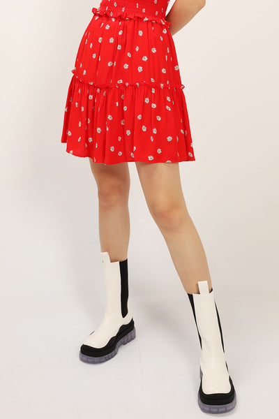 storets.com Kelly Daisy Printed Ruffle Skirt
