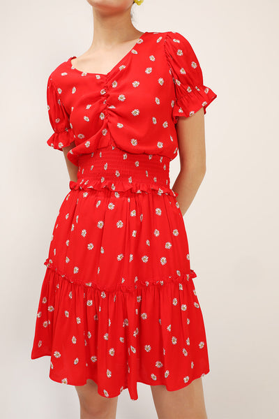 storets.com Kelly Daisy Printed Ruffle Skirt