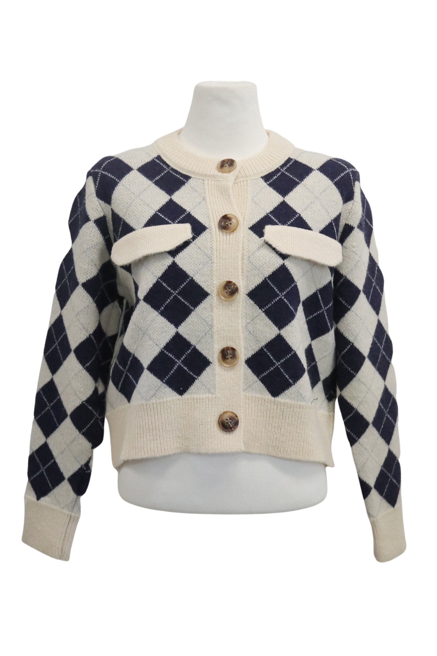 storets.com Daiana Argyle Crop Cardigan