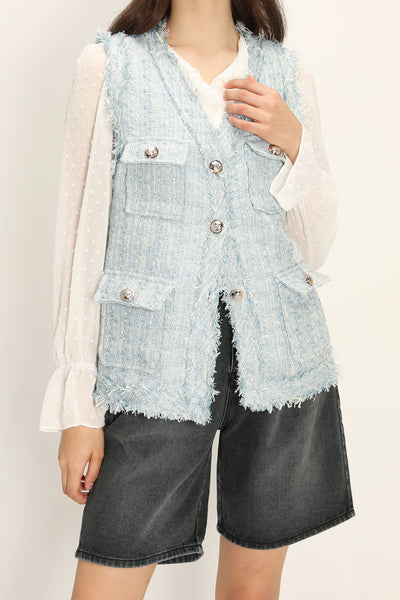 storets.com Rosalee Tweed Sleeveless Jacket