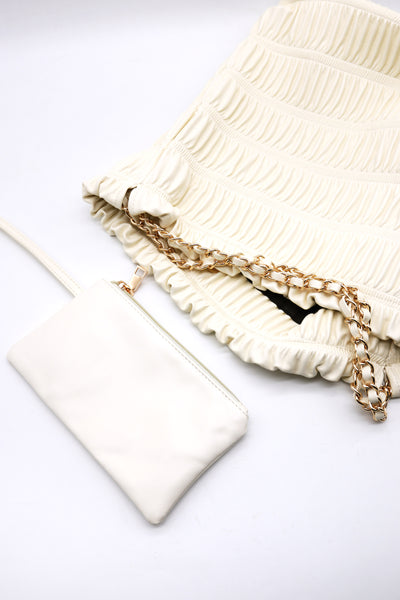 storets.com Faux Leather Plisse Shoulder Bag