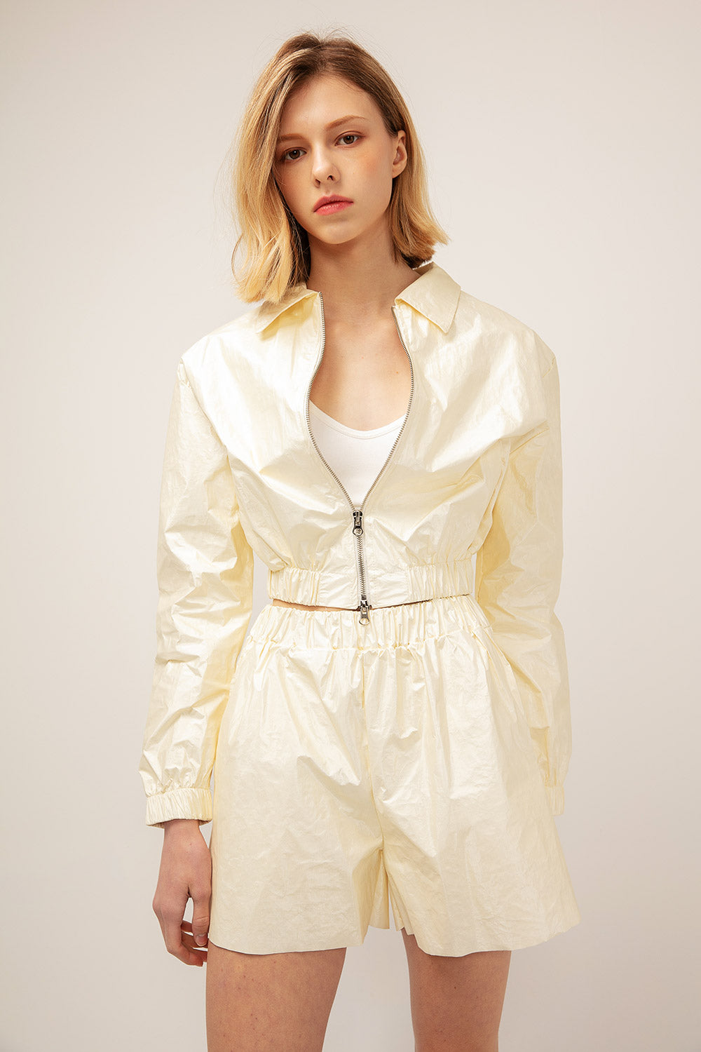 storets.com Sofia Crinkled Bomber Jacket