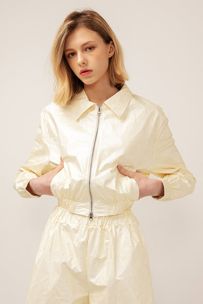 storets.com Sofia Crinkled Bomber Jacket