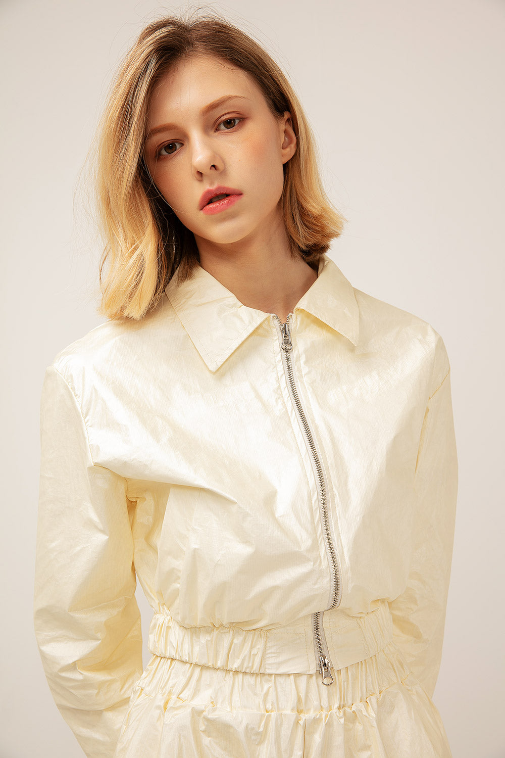 storets.com Sofia Crinkled Bomber Jacket