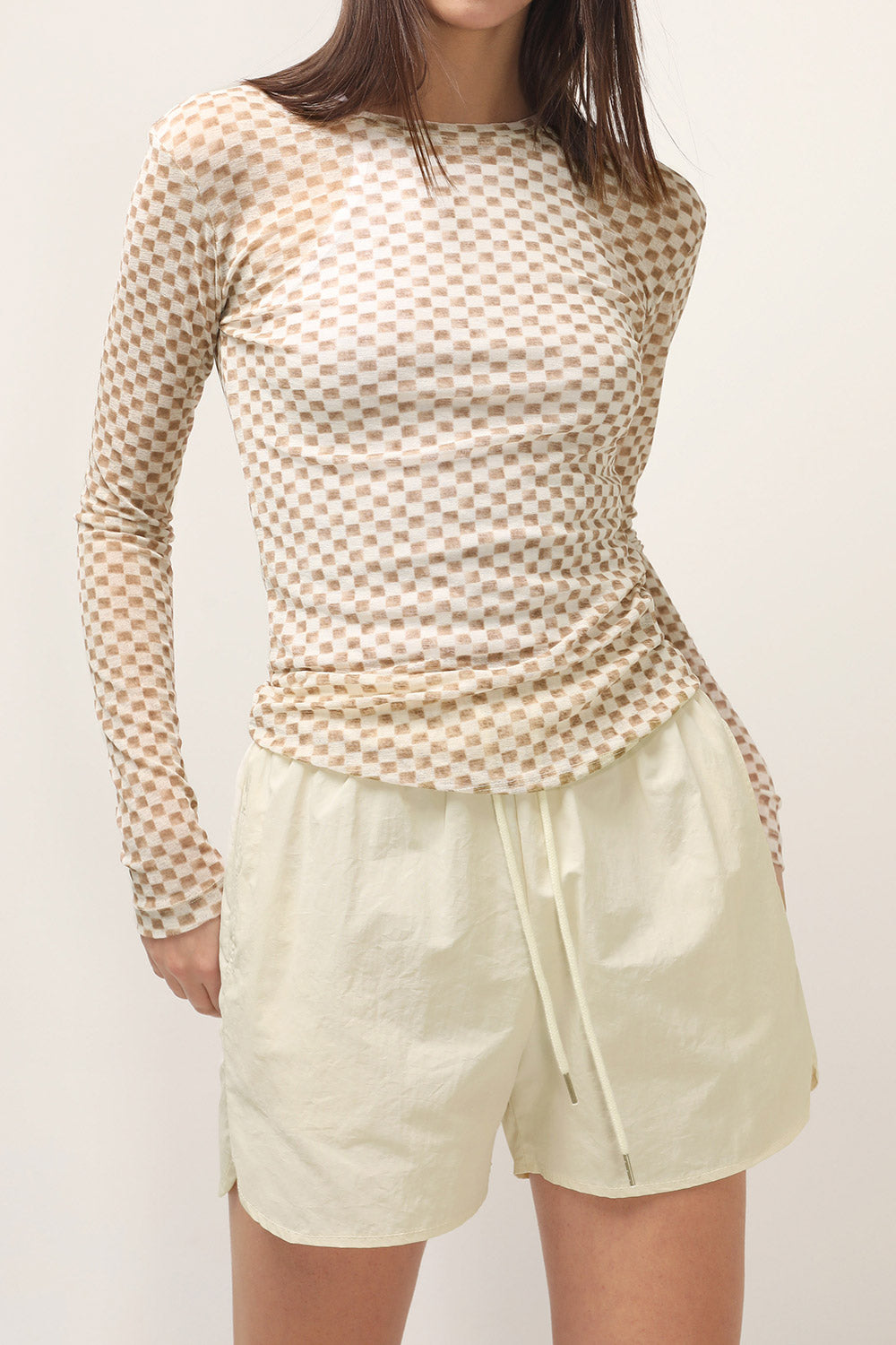 storets.com Kelsey Second-skin Checkered Top