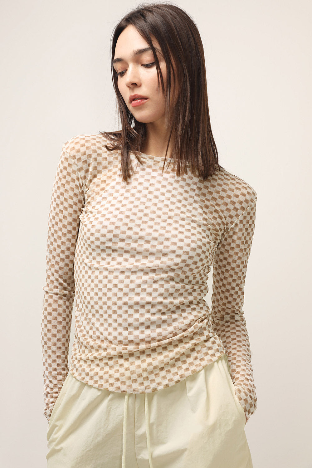 storets.com Kelsey Second-skin Checkered Top