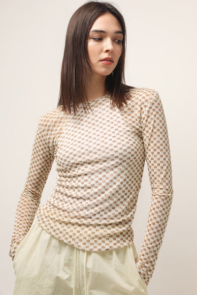 storets.com Kelsey Second-skin Checkered Top