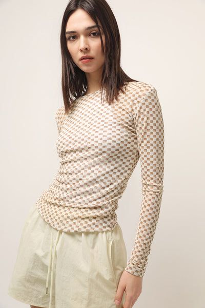 storets.com Kelsey Second-skin Checkered Top