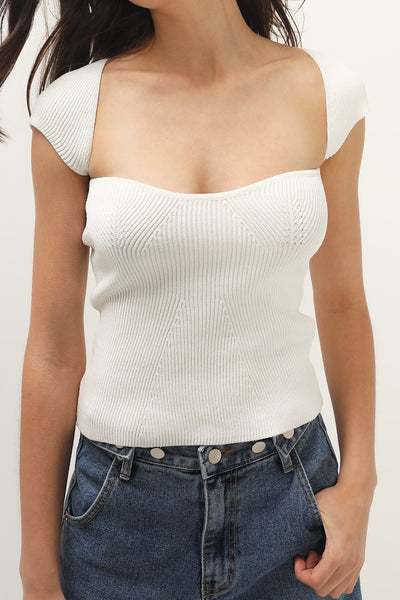 storets.com Francesca Ribbed Bustier Top