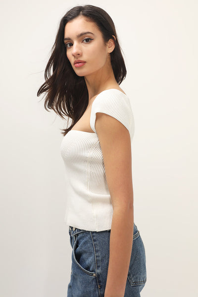 storets.com Francesca Ribbed Bustier Top
