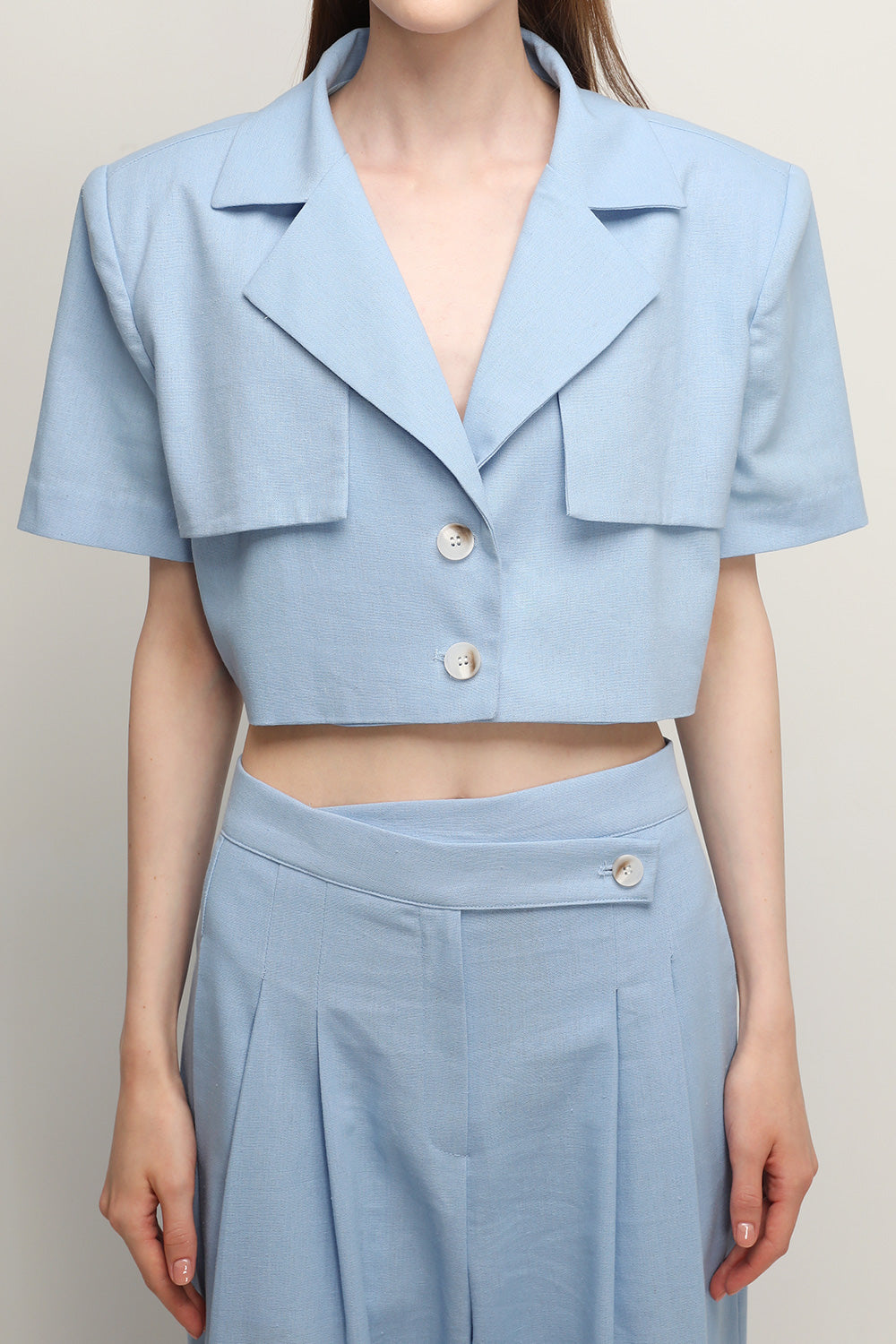 storets.com Nova Cropped Linen Blazer