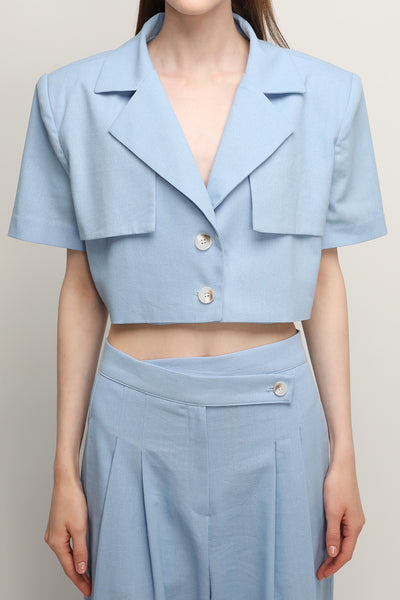 storets.com Nova Cropped Linen Blazer