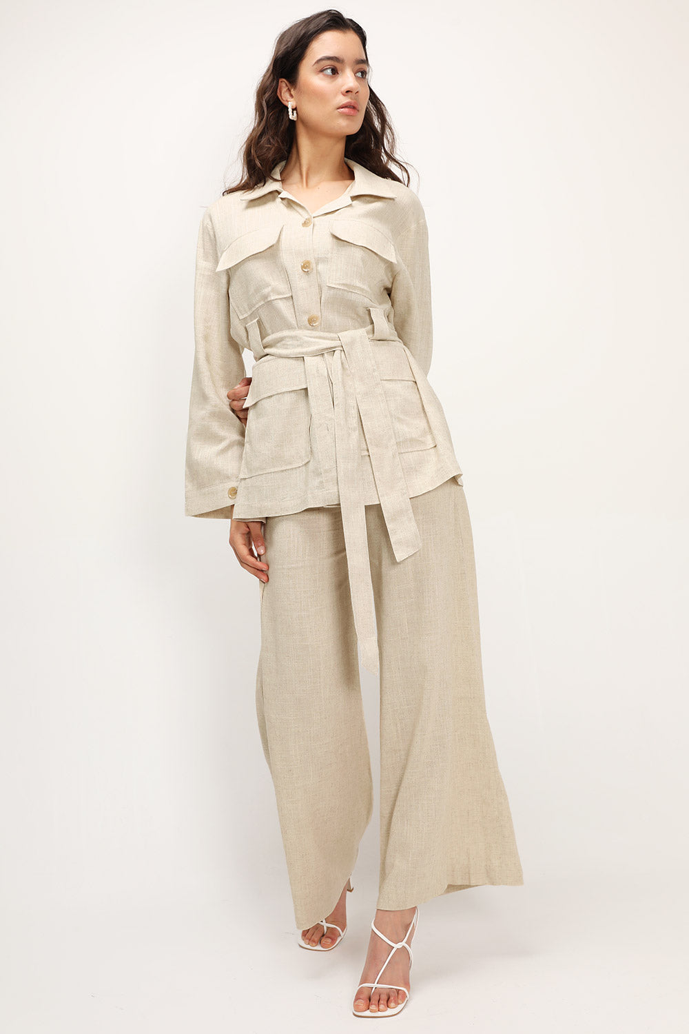 storets.com Dani Linen Safari Jacket
