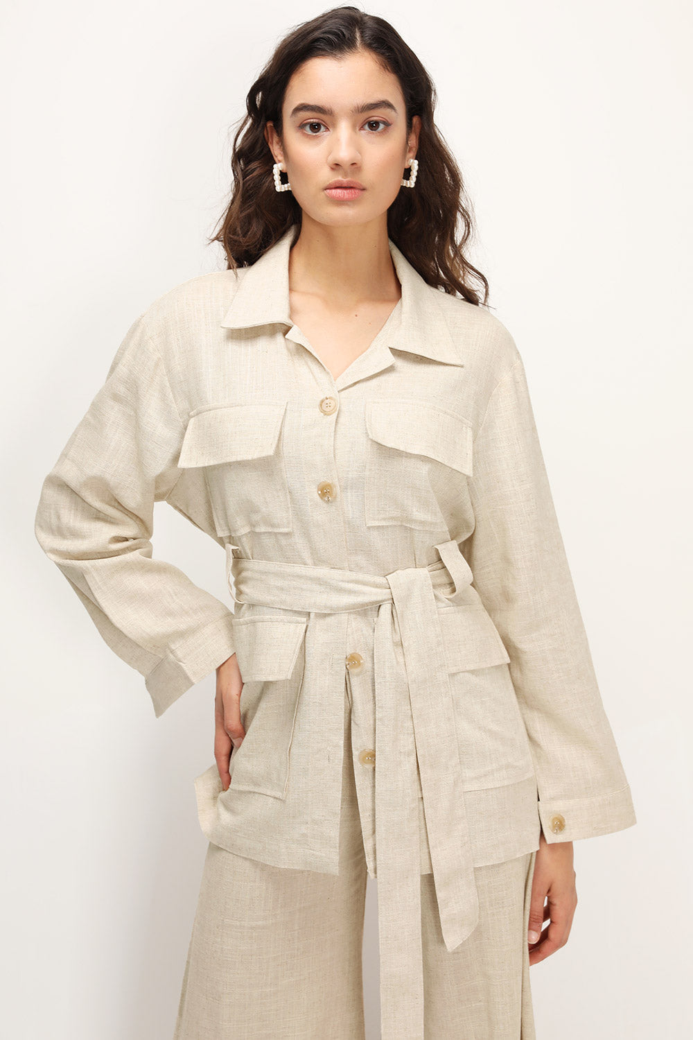 storets.com Dani Linen Safari Jacket