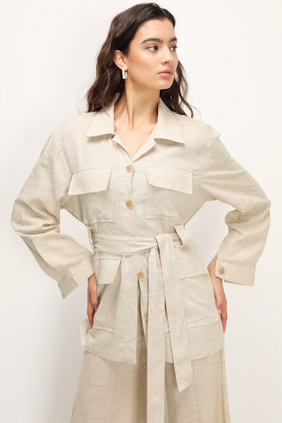 storets.com Dani Linen Safari Jacket