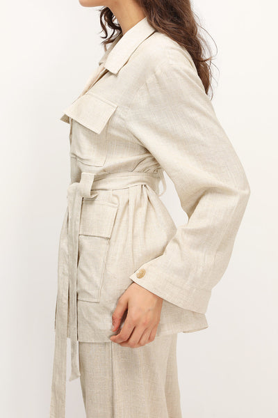 storets.com Dani Linen Safari Jacket