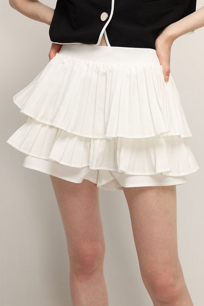 storets.com Clara Pleated Ruffle Skort