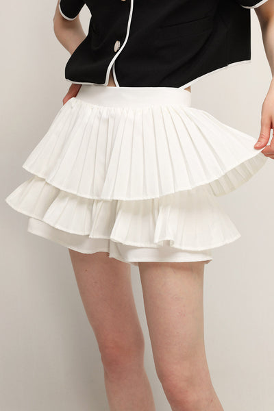 storets.com Clara Pleated Ruffle Skort
