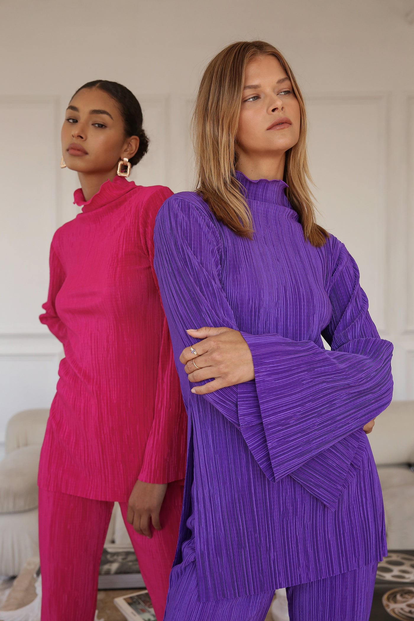 storets.com Sia Plisse Tunic Top and Pants Set