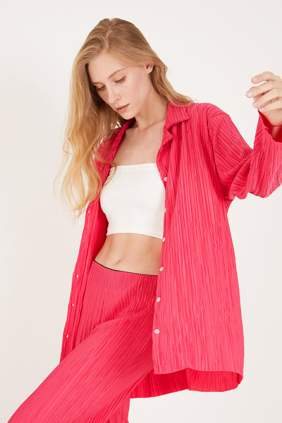 storets.com Maria Oversized Plisse Shirt