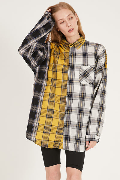 storets.com Clara Multi Color Plaid Oversized Shirt