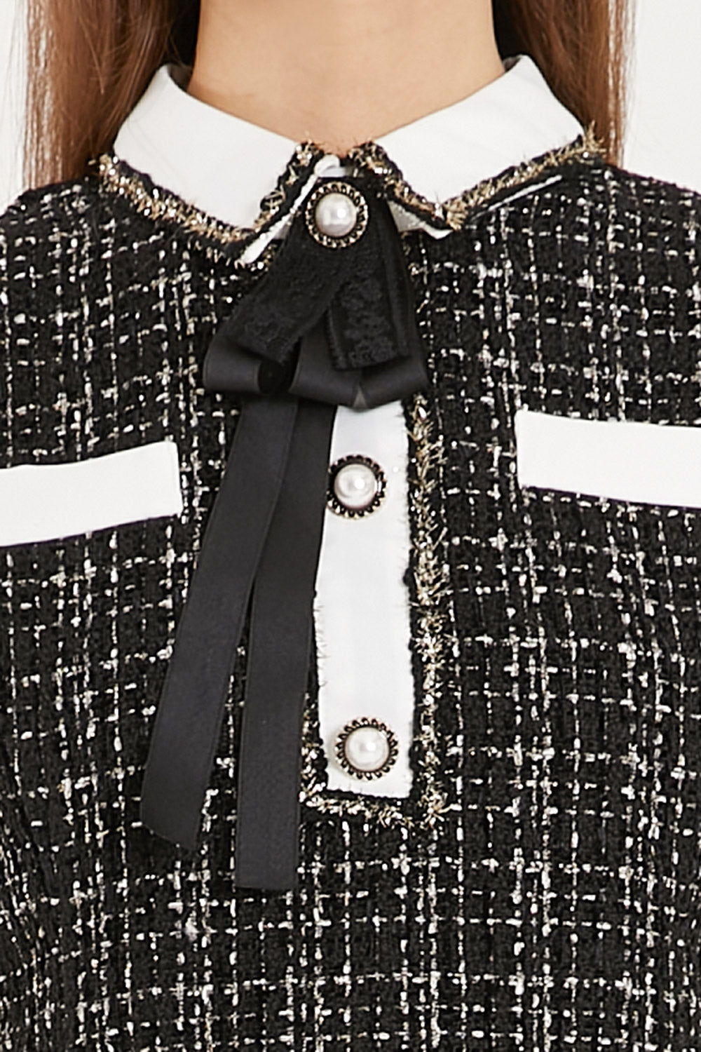 storets.com Lourdes Tweed Trumpet Mini Dress