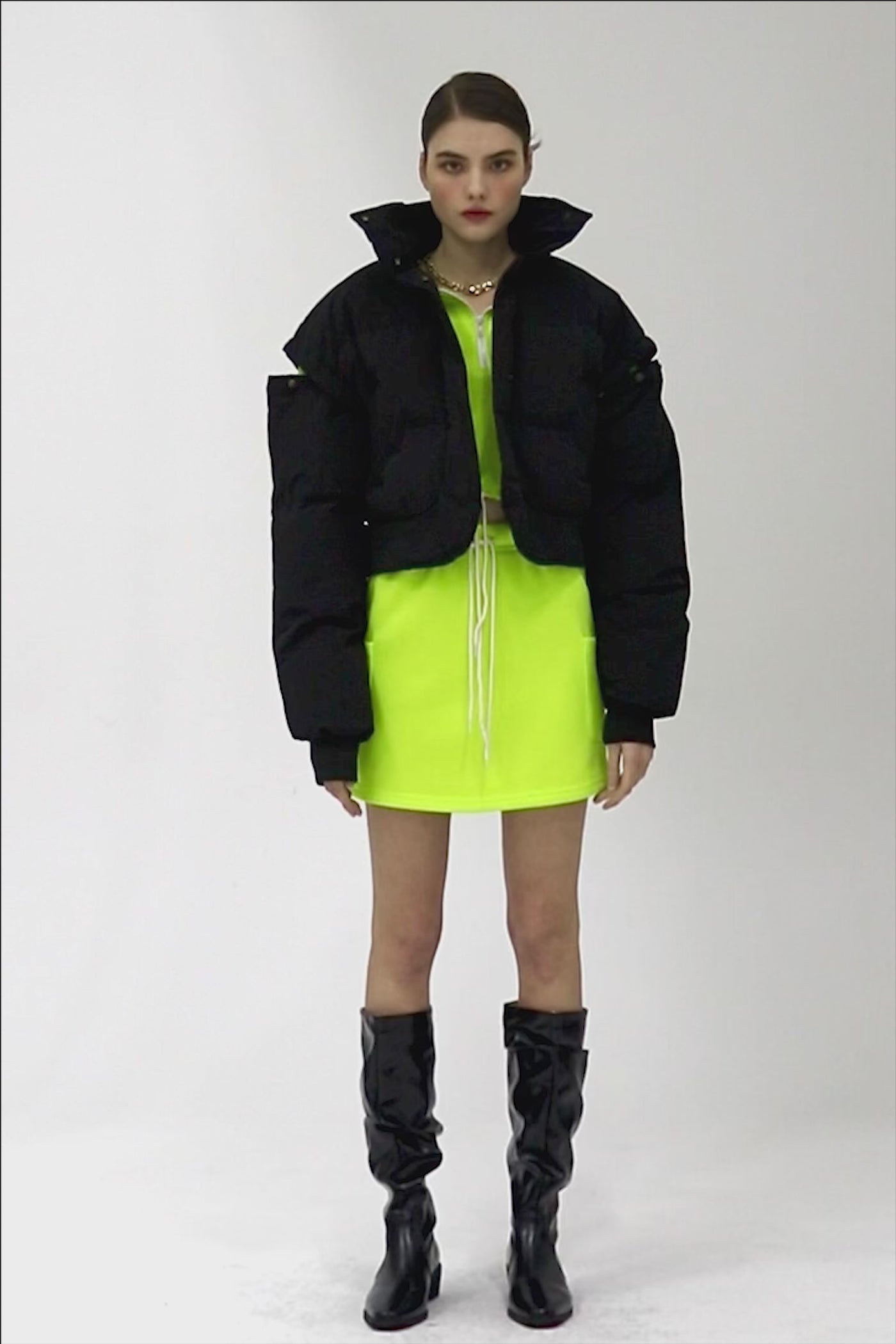 Cynlee Two-way Puffer Crop Jacket