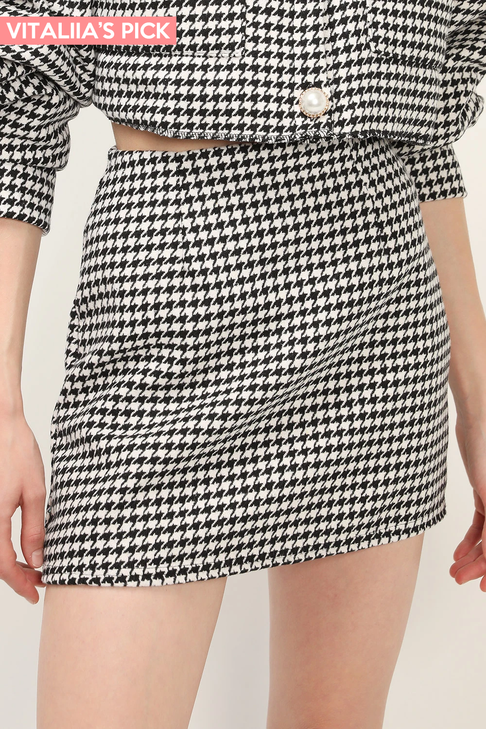 storets.com Zendaya Houndstooth Mini Skirt